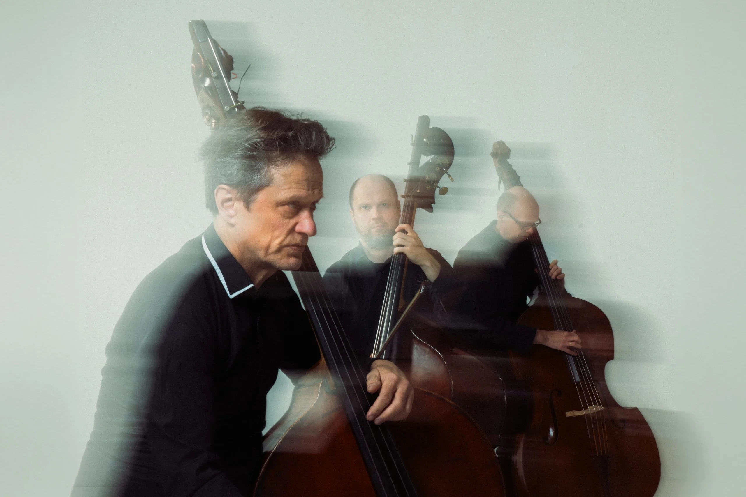 Tapiola Sinfoniettan kontrabasistit.